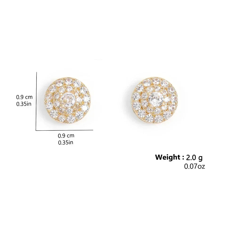 TrendMen Boucles d'oreilles clous rondes en cuivre Hiphop Rock Zirconium Pour Homme Garçon Couleur Argent Métal Cristal Boucle d'oreille Fête Bijoux D'oreille Cadeaux
