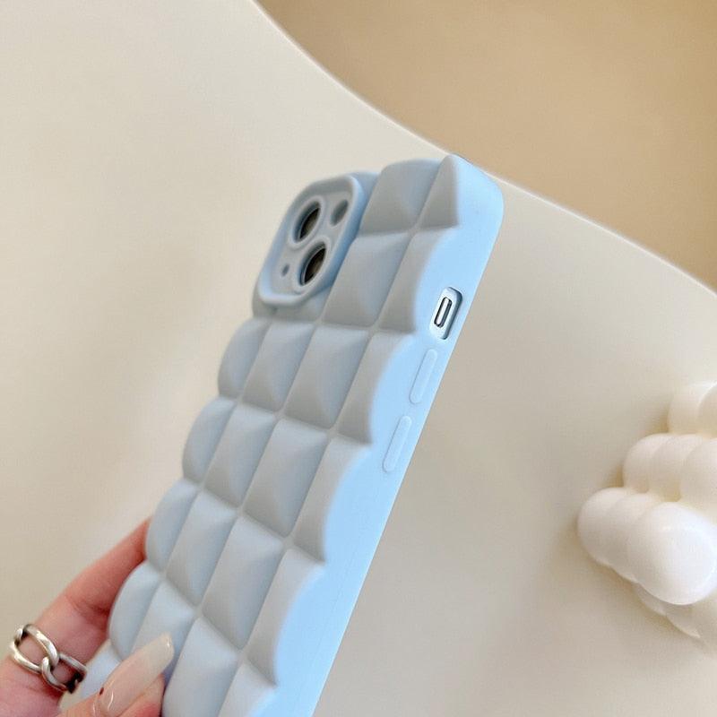 Coque de téléphone unique pour iPhone 14 Pro 13 12 11 Pro Fashion 3D Souple Silicone Antichoc pour iPhone 14 Coque Bubble Case Mignonne Forme Intégrale Silicone Souple Mince Amortie Belle Élégante Coque pour Femmes
