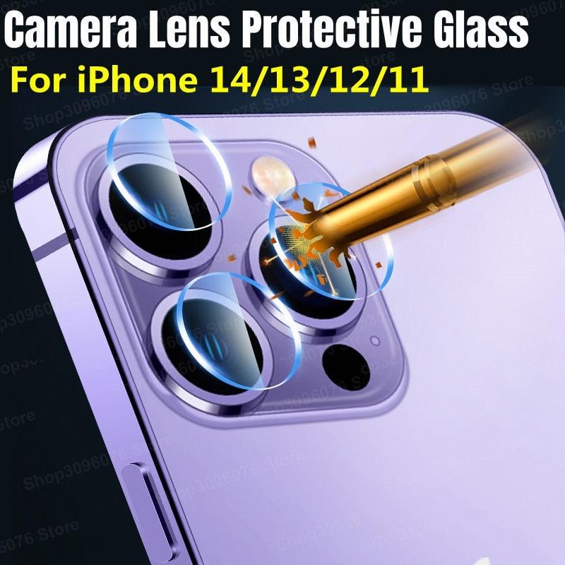 5 verres de protection d'objectif pour iPhone 14 Pro Max, protecteur d'écran d'objectif d'appareil photo pour iPhone 14 Plus 13 12 11 Pro Max, verre 14pro max, film en verre trempé avec anneau métallique séparé pour appareil photo