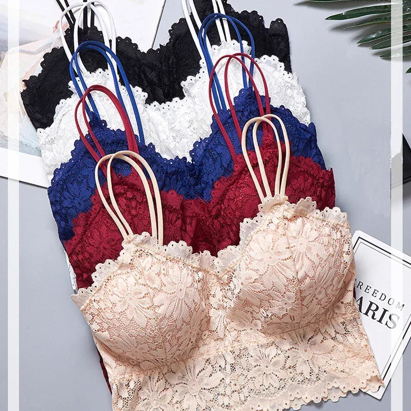 Soutien-gorge Push-Up Sans Armature Gainant Dentelle Florale Sexy Haut Femme Grande Taille Bralette Sous-vêtements Lingerie Bonnets Complets Soutiens-gorge Sans Couture