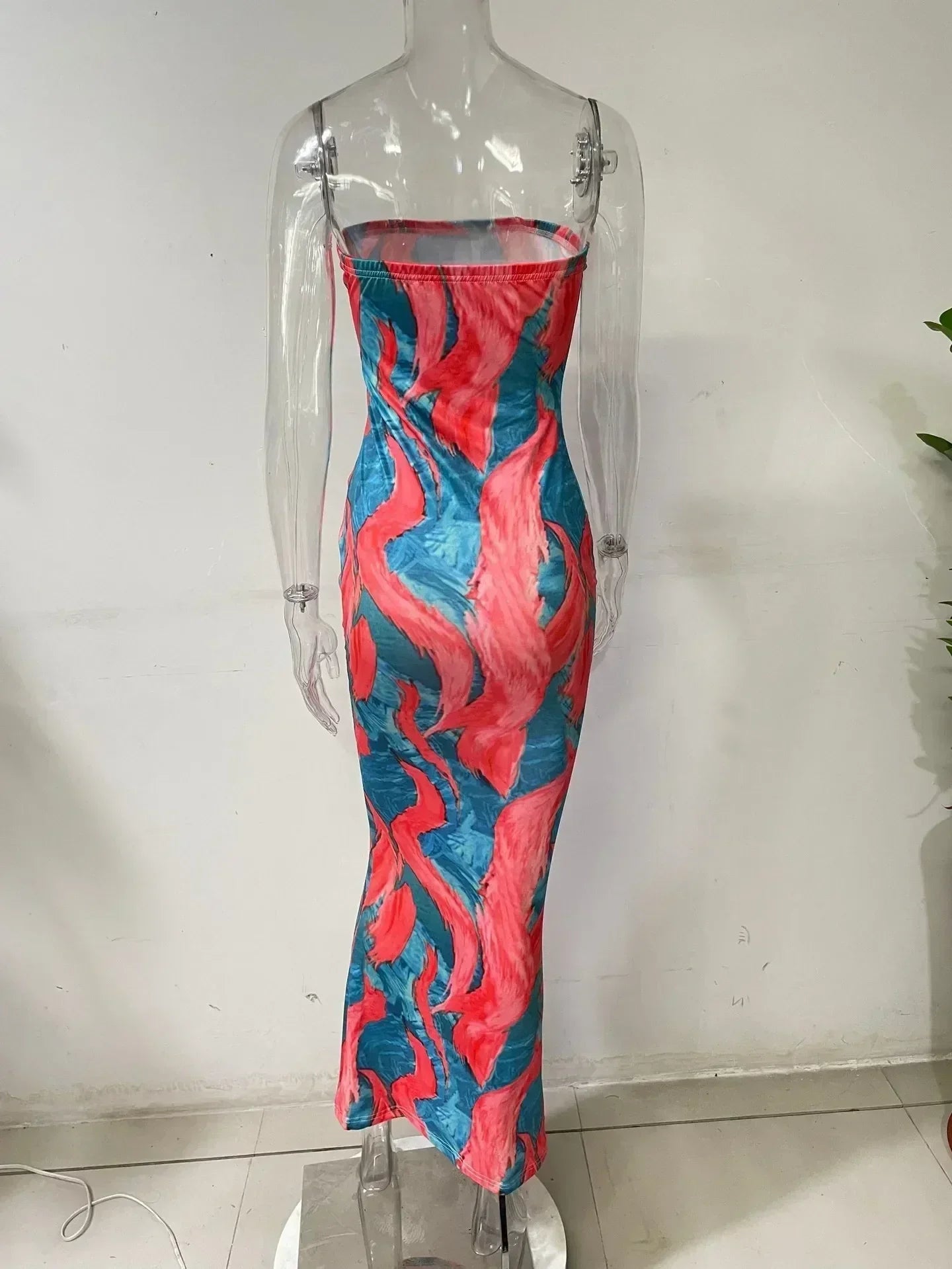 Robes de printemps et d'été pour femmes, imprimées, sans bretelles, bandage, moulantes, sexy, longue robe, nouvelle mode 2023, fête MsChuh