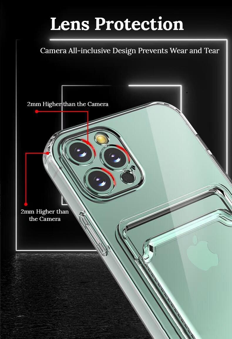 Nouvel Étui en Silicone Mini Porte-Cartes pour iPhone 11 12 13 iPhone 11 Pro X XS Max XR 7 8 Plus Coque Souple Mince Antichoc avec Porte-Cartes Mignon