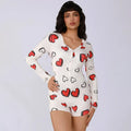 Combinaison une pièce pour femme, pyjama sexy pour fille, imprimé numérique cœur, ensemble manches courtes, short, vêtement d'intérieur
