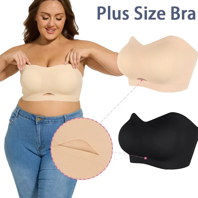 Soutien-gorge Push-Up pour femme, Sexy grande taille, Doux Respirant, Sans Armature, Sous-vêtements Anti-dérapant, Sans Coutures, Bretelles et Bonnets Amovibles, Lingerie