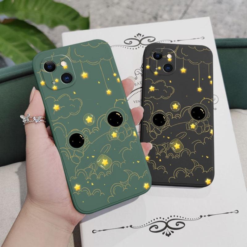 Coque de téléphone astronaute pour iPhone 14 13 12 11 Pro Max Mini X Xr Xs Max Se2020 8 7 Plus 6 6s Plus, protection hybride robuste