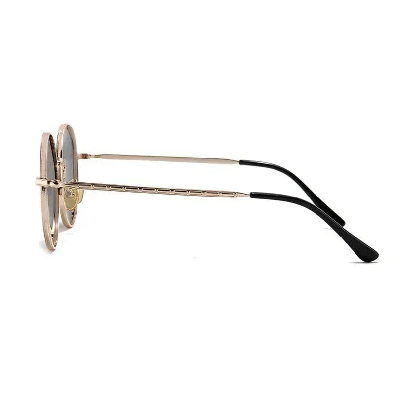 Lunettes de soleil rondes polarisées Steampunk avec prescription pour femmes et hommes UV400 Anti-reflet Myopie Puissance 0 -0.5 -0.75 à -6.0