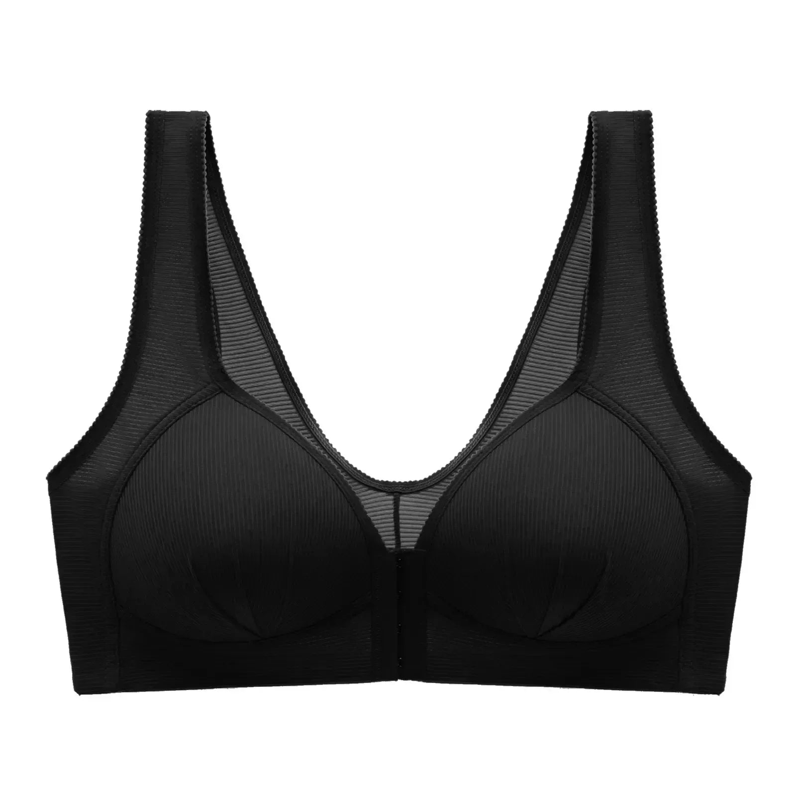 WTEMPO Soutien-gorge en coton grande taille fin sans armature avec boucle avant, sous-vêtement confortable et push-up, collection douce lingerie
