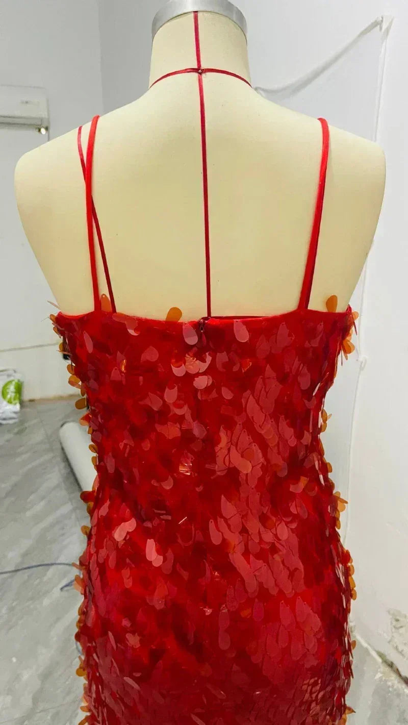 Robes longues Maxi élégantes à paillettes sans manches pour femmes, Robe longue de soirée unie à col en V profond et mode