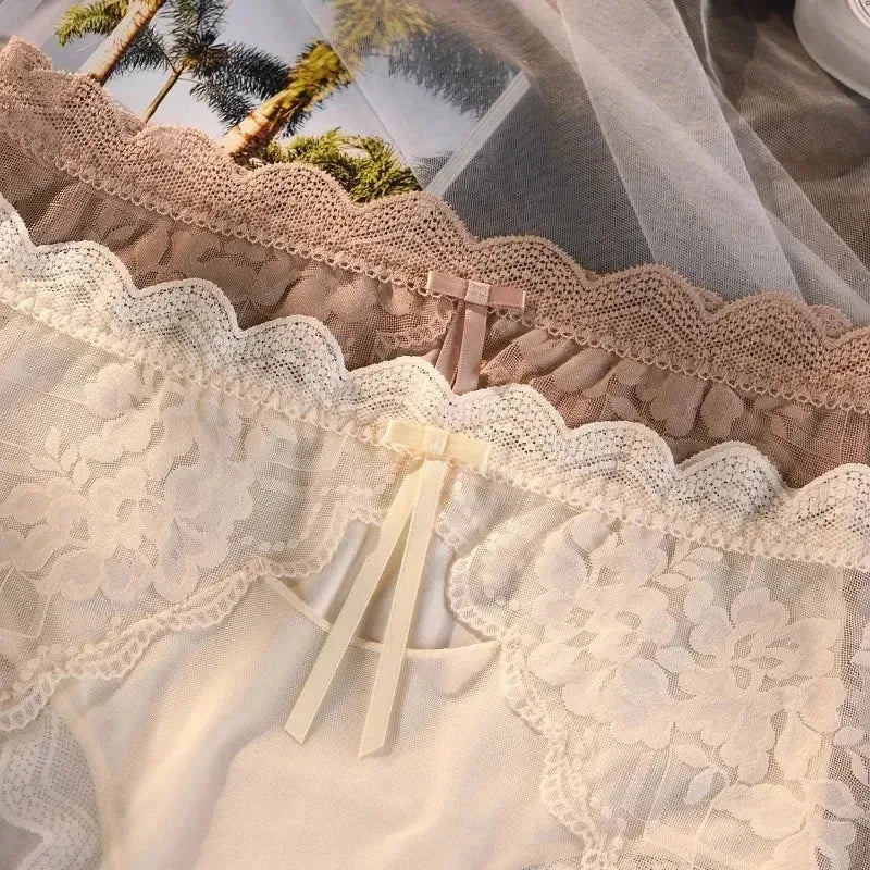 Culotte femme grande taille XL-3XL, en dentelle, transparente et creuse, lingerie sexy et respirante, nouveauté