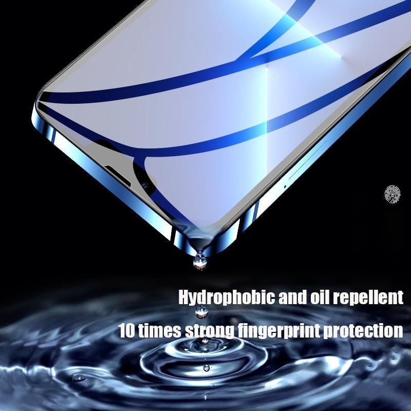 4 protecteurs d'écran en verre trempé pour iPhone 14 13 Mini 12 11 Pro Max X XS XR 7 8 Plus SE 3, film de protection pour iPhone 14 Plus