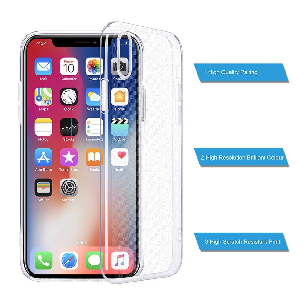 Coque de Téléphone Voitures Américaines Pour Iphone 13 12 11 Pro Max Mini Xs X Xr 8 7 Plus 6s 6 Se 2020 Housse Transparente Anti-choc Anti-rayures