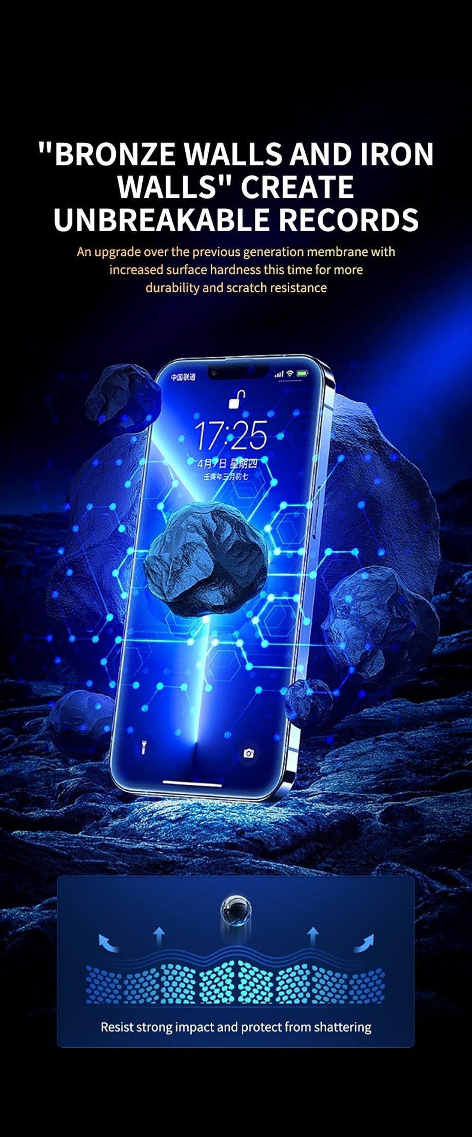 Film de protection d'écran en verre trempé 8K HD anti-espion, installation rapide, couverture complète, pour iPhone 14 13 12 11 PRO MAX MINI X XS, dureté 9H, anti-rayures, anti-chocs, sans bulles pour iPhone