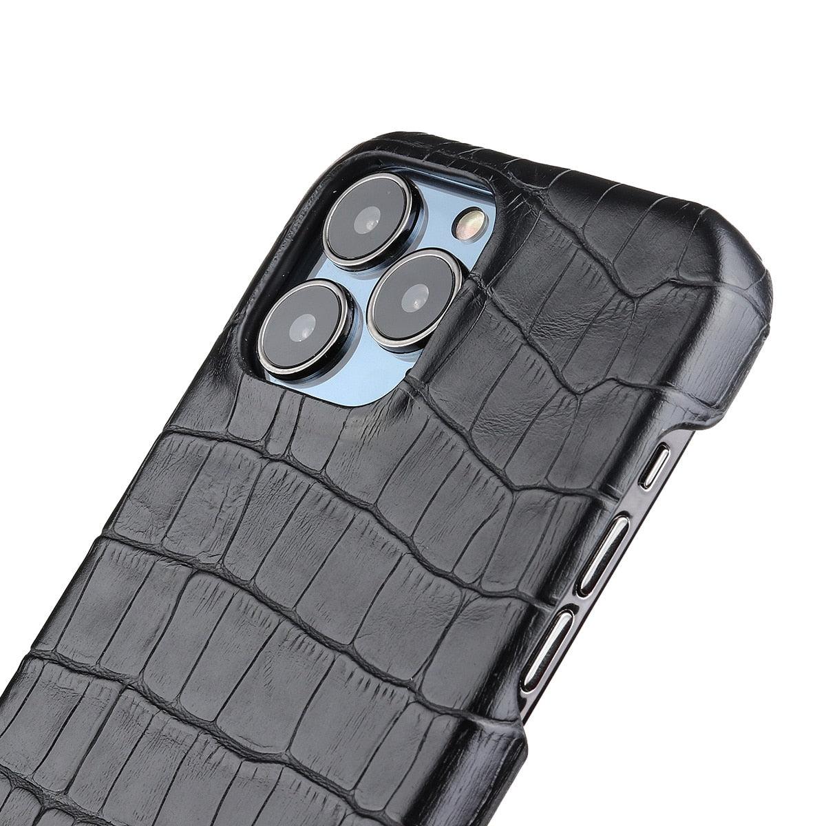 Étui en Cuir Unique pour iPhone 13 14 11 12 Pro Max XR X XS, Housse Rigide Antichoc Solide, Étui en Cuir Vert Classique et Tendance pour iPhone, Coque de Protection