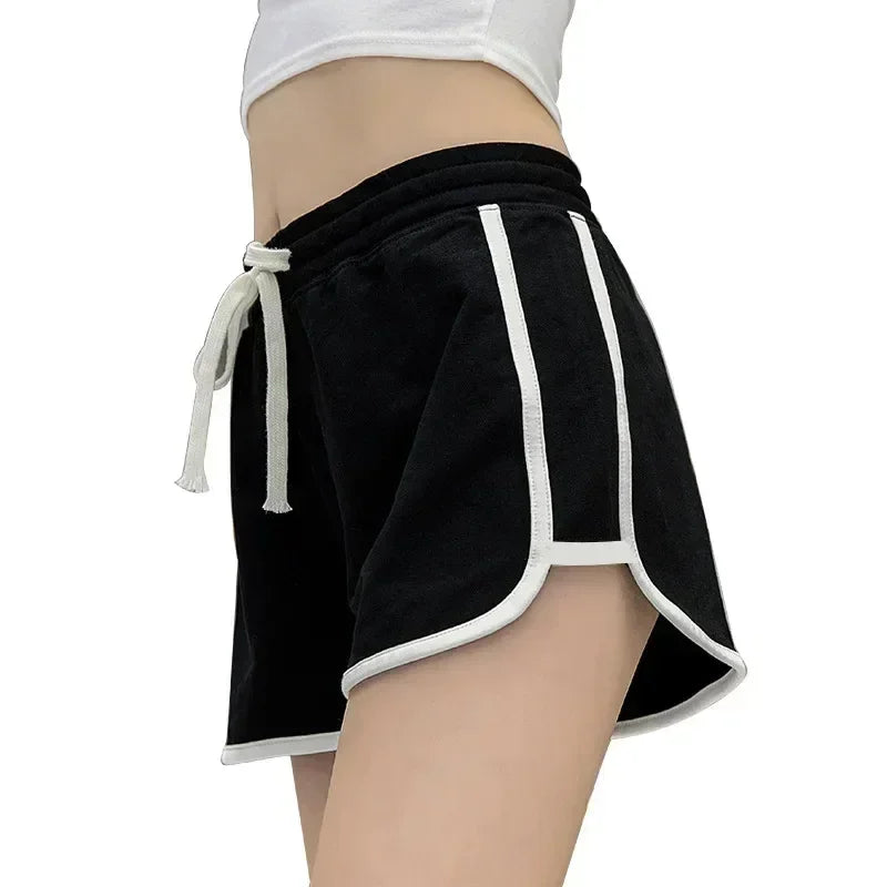 Shorts décontractés rayés pour femmes Coréen Harajuku Ample Assortis Shorts de sport Été Mode Simple Yoga Shorts mini fins Femme