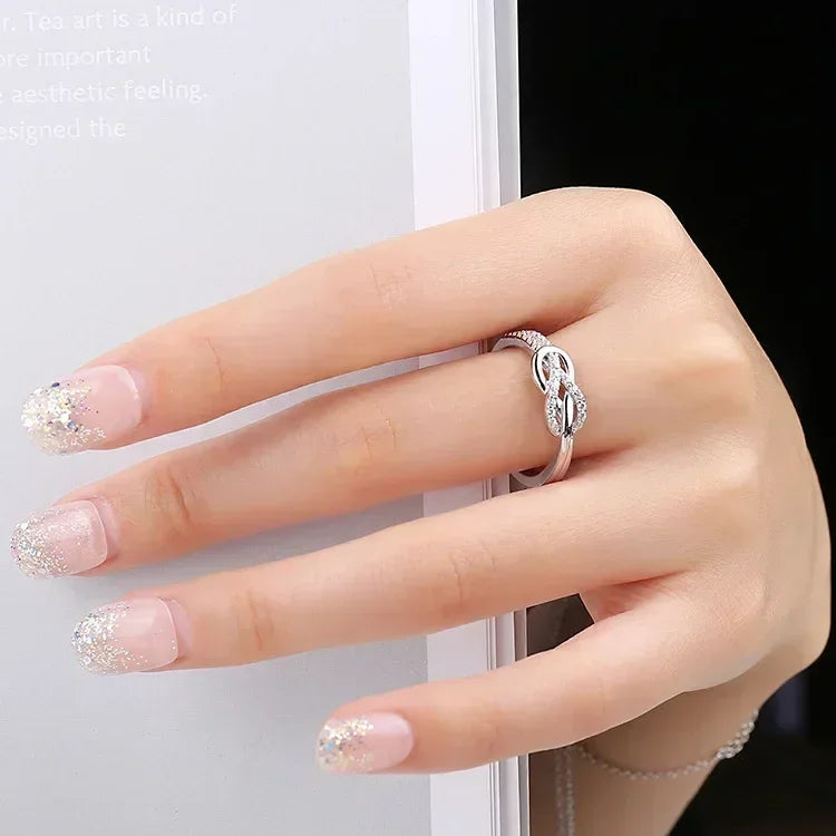 JewelryPalace Nouvelle Arrivée Bague Statement Nœud Infini Gemme Argent Sterling 925 pour Femme Bijoux Classiques et Tendance
