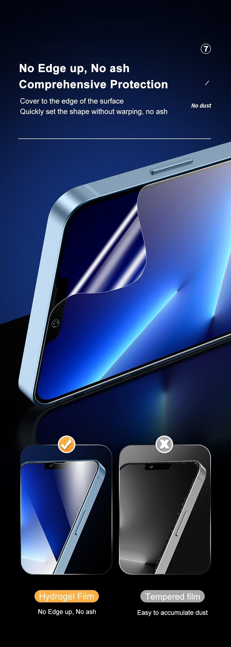 Film de protection intégral pour iPhone 13 Pro Max, 12, 11 Pro Max, Mini, XR, X, XS Max, 8, 7, 6, 6S Plus, SE 2022 – Film souple de protection d'écran.