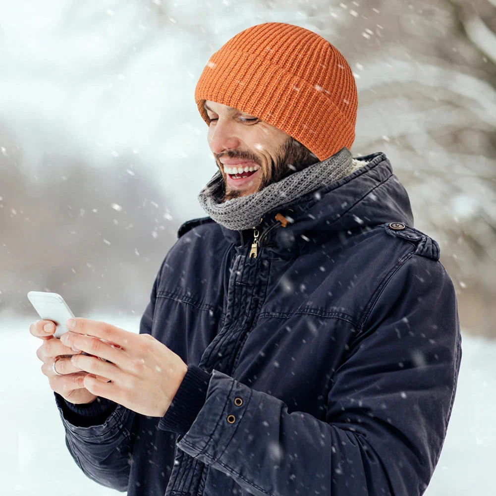 Bonnet d'hiver unisexe réfléchissant – Chapeau tricoté noctilucent haute visibilité