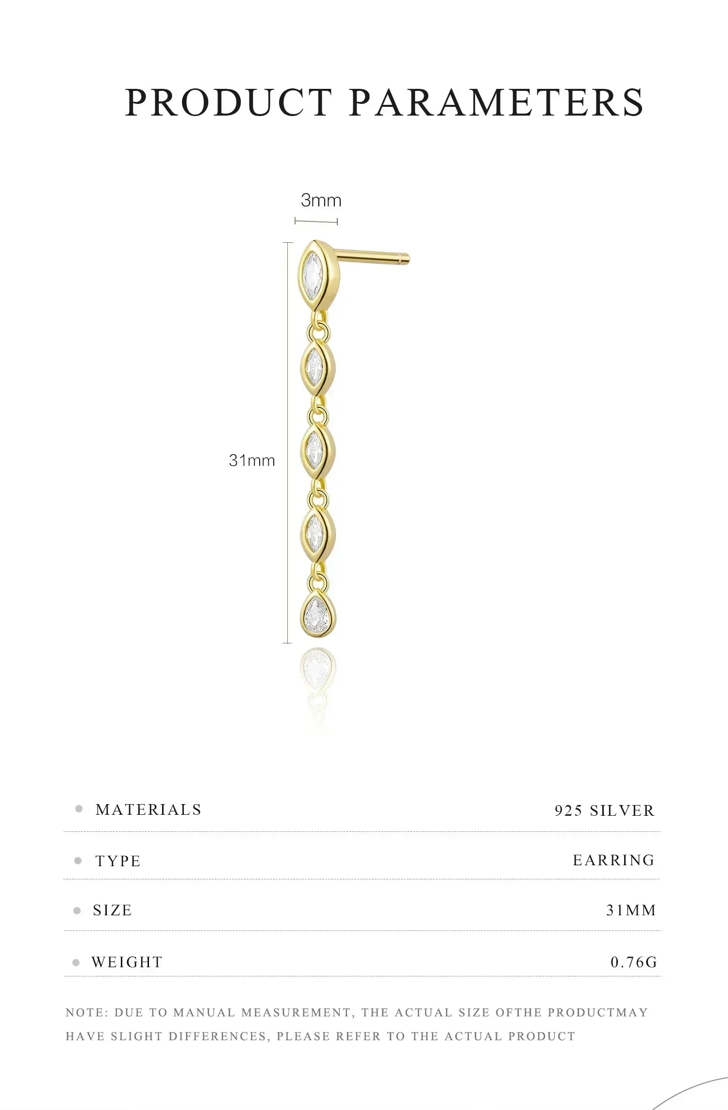 ANDYWEN 100% Argent Sterling 925 Or Épice Boucle d'Oreille Chaîne Ovale Fermoir Boucles d'Oreilles Femmes Pendientes Bijoux Fins de Luxe 2023 Clips
