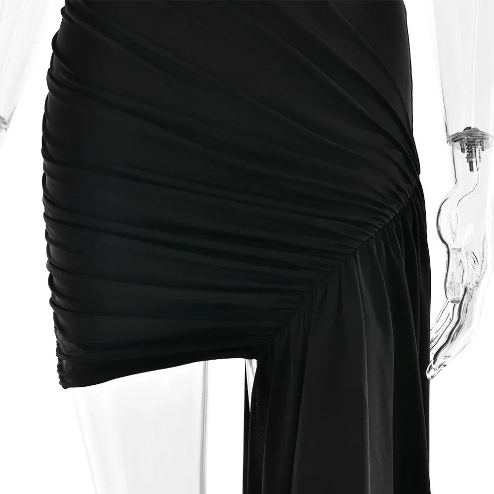 Robe Courte Plissée Irrégulière | Robe de Soirée à Franges - Femstylo