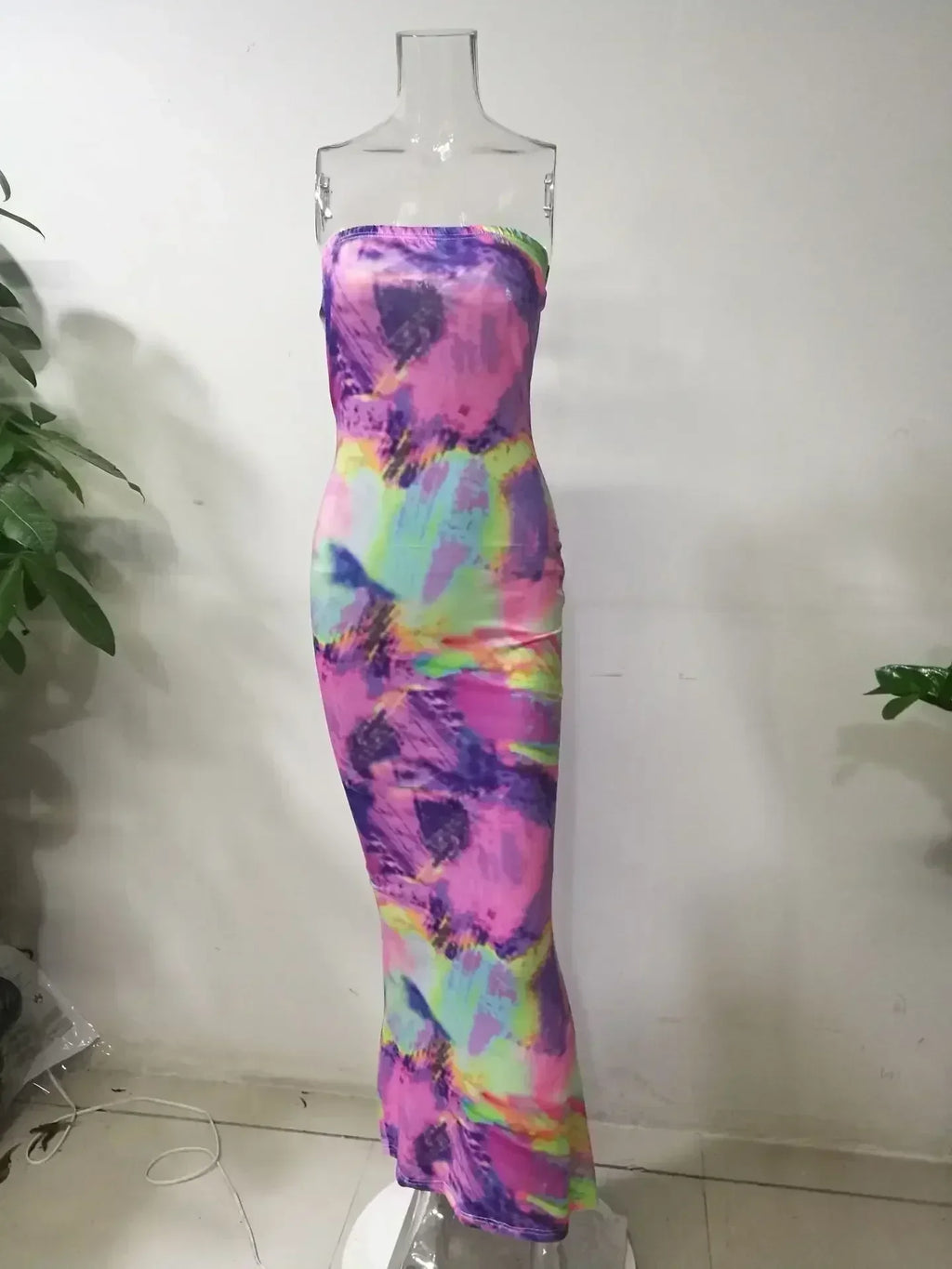 Robes de printemps et d'été pour femmes, imprimées, sans bretelles, bandage, moulantes, sexy, longue robe, nouvelle mode 2023, fête MsChuh