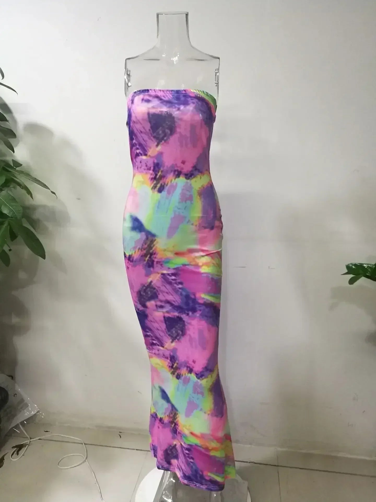 Robes de printemps et d'été pour femmes, imprimées, sans bretelles, bandage, moulantes, sexy, longue robe, nouvelle mode 2023, fête MsChuh