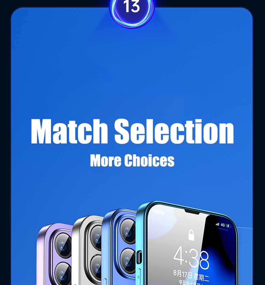 Verre trempé de protection d'écran à couverture complète 4 pièces pour iPhone 11 12 13 14 Pro Max, protecteur d'écran pour iPhone 6 7 8 Plus X Xr Xs Max, Film en verre trempé de protection bord à bord, compatible avec les coques.