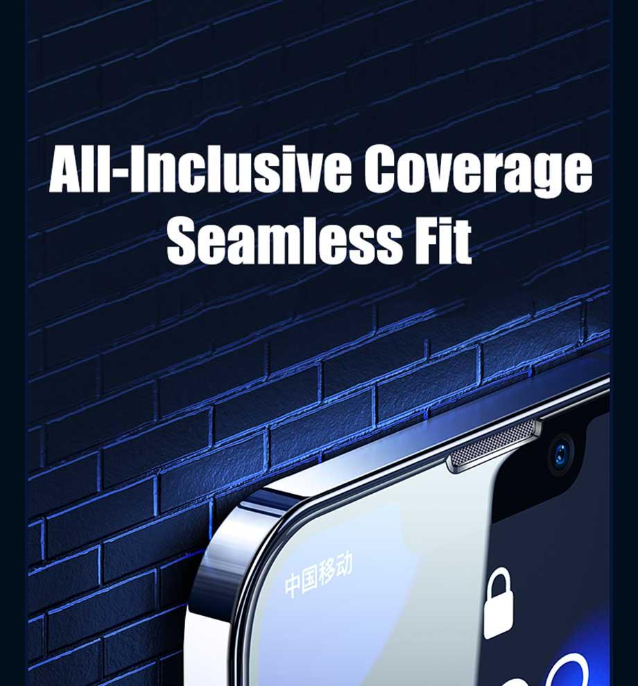 Verre trempé de protection d'écran à couverture complète 4 pièces pour iPhone 11 12 13 14 Pro Max, protecteur d'écran pour iPhone 6 7 8 Plus X Xr Xs Max, Film en verre trempé de protection bord à bord, compatible avec les coques.