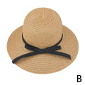 Chapeau de paille d'été à large bord, pliable, protection UV, pour femme, idéal pour la plage ou les voyages.
