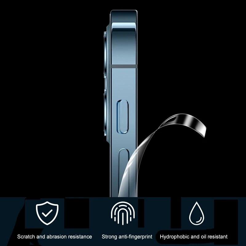 3 jeux de films de protection latéraux transparents pour iPhone 14 13 12 11 Pro Max X XR XS, film de protection ultra-mince pour cadre, film de protection ultra-mince 3D en fibre de carbone