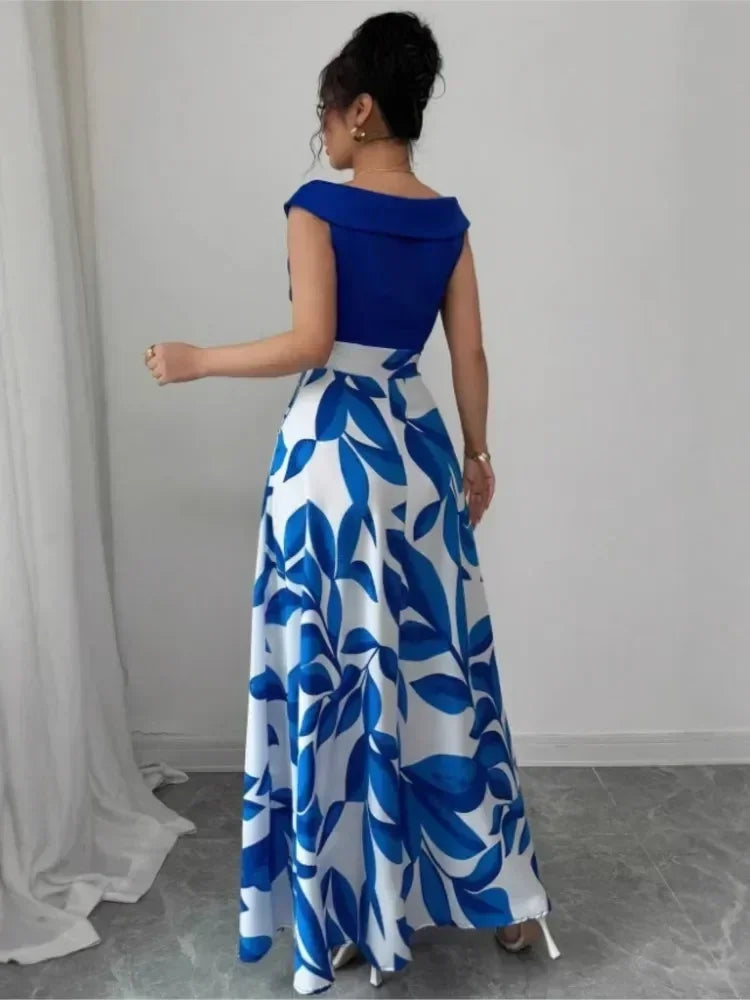 Robe élégante à manches courtes pour femme, collection printemps-été, mode imprimée, patchwork avec taille cintrée, robes décontractées amples pour femme