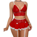 Lingerie Tentation Cosplay Uniforme Soutien-gorge et culotte transparents Porte-jarretelles Ensemble de sous-vêtements Robe Tenue sexy Costumes Nuisettes String