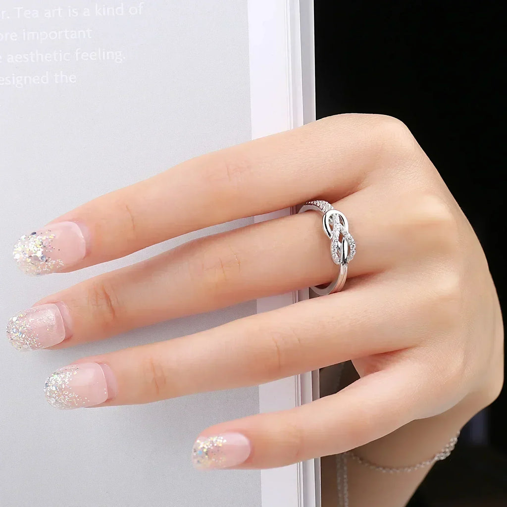 JewelryPalace Nouvelle Arrivée Bague Statement Nœud Infini Gemme Argent Sterling 925 pour Femme Bijoux Classiques et Tendance