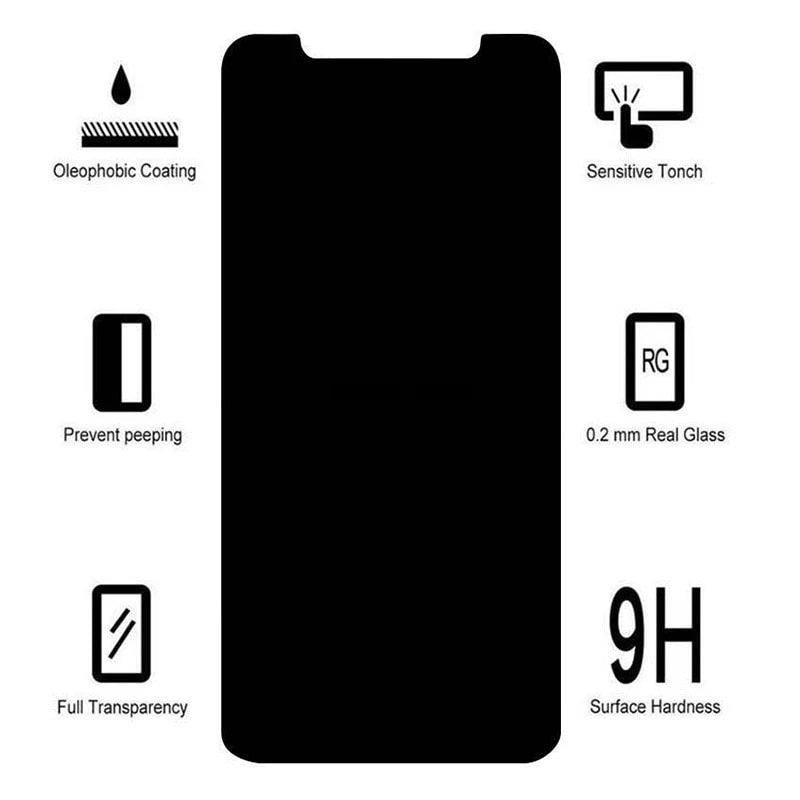 Lot de 3 Films de Protection Anti-Espion en Verre Trempé pour IPhone 11 12 13 14 Pro Max 12 Mini X XS XR 6 6S 7 8 Plus Protection d'Écran Confidentiel Anti-Espion HD en Verre Trempé Incassable Antichoc