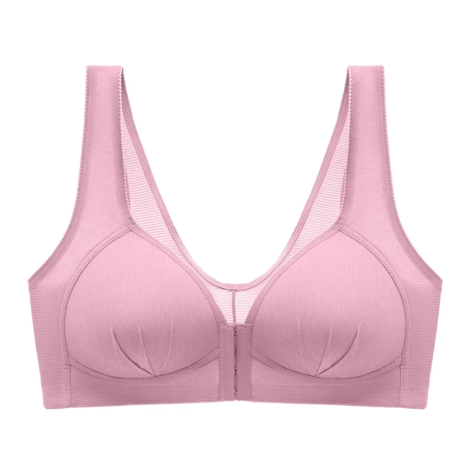 WTEMPO Soutien-gorge en coton grande taille fin sans armature avec boucle avant, sous-vêtement confortable et push-up, collection douce lingerie