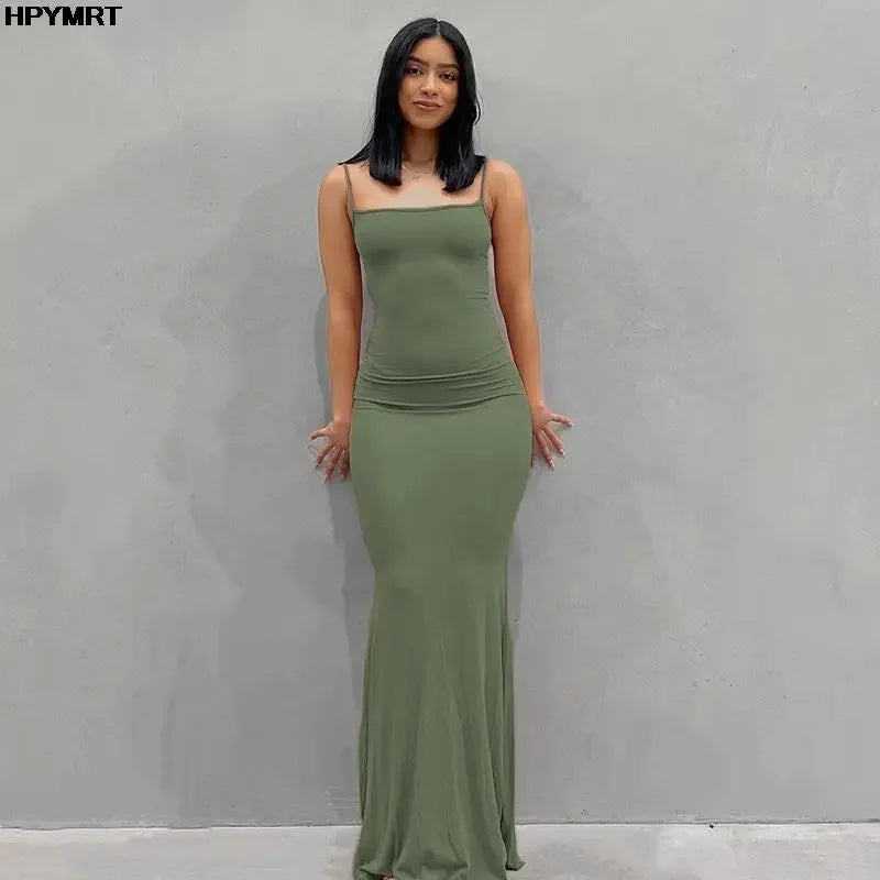 Robe Longue Satinée | Robe de Soirée Moulante Dos Nu - Femstylo