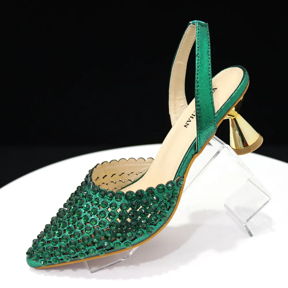 Nouvel ensemble chaussures et sac motif diamant