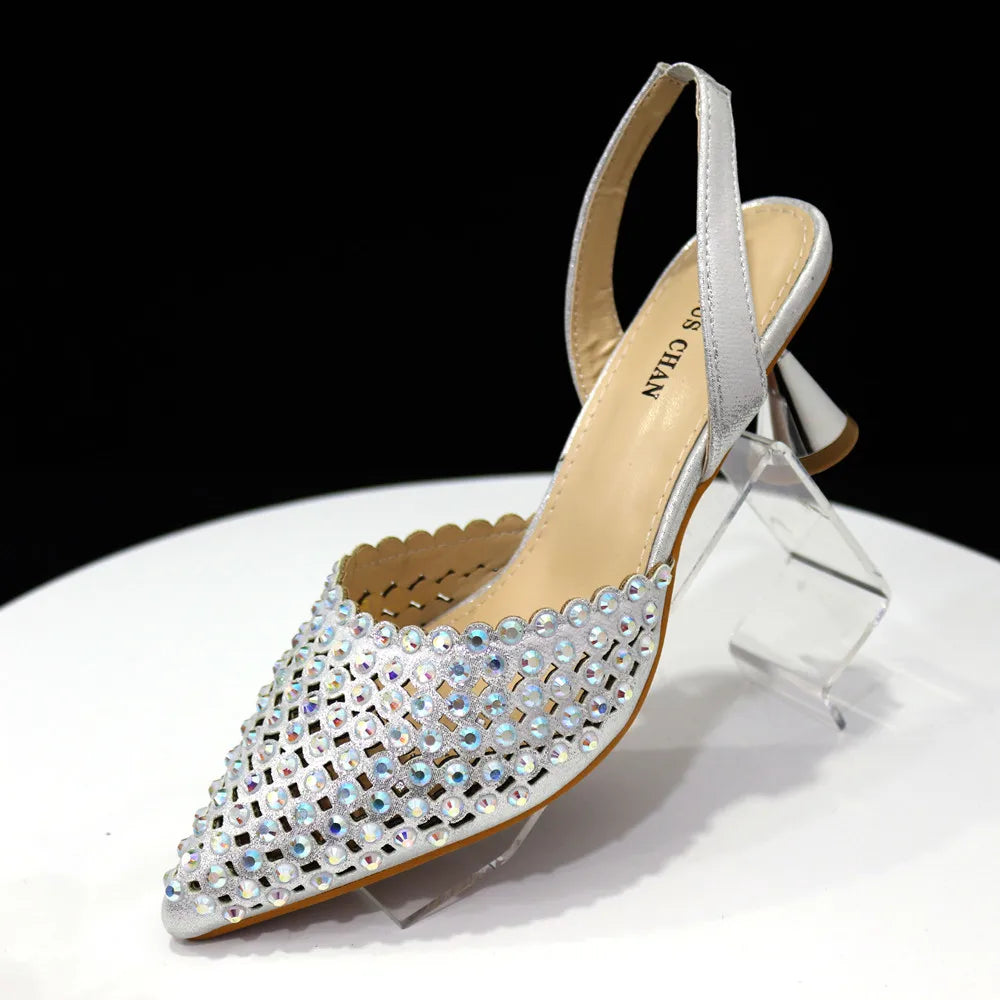 Nouvel ensemble chaussures et sac motif diamant