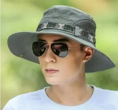 Chapeau Homme Pêche Extérieur Chapeau de Pêcheur Homme Chapeau de Soleil à Large Bord d'Été Chapeau de Pêche Pliable pour Jeune