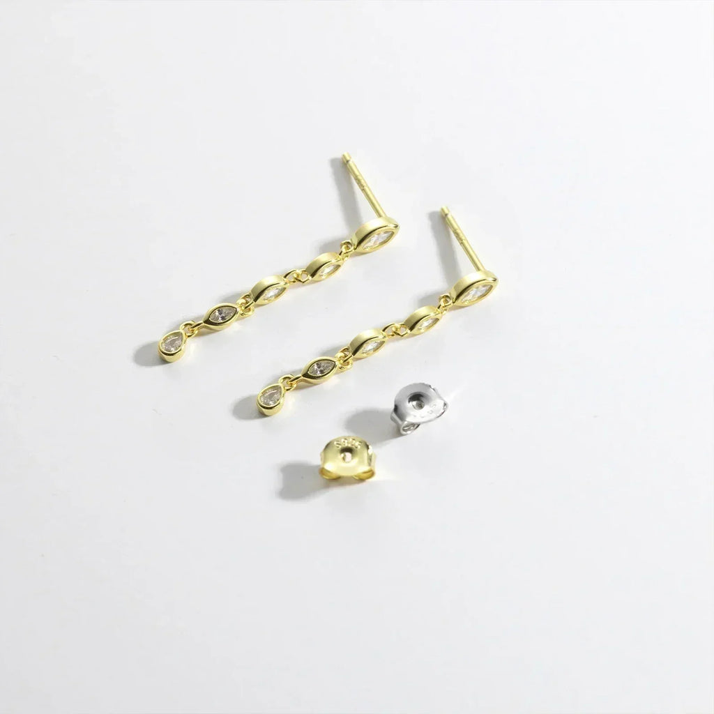 ANDYWEN 100% Argent Sterling 925 Or Épice Boucle d'Oreille Chaîne Ovale Fermoir Boucles d'Oreilles Femmes Pendientes Bijoux Fins de Luxe 2023 Clips