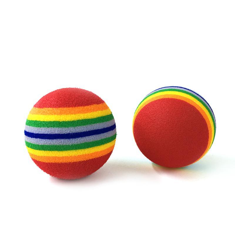 Jouet interactif pour chat, balles arc-en-ciel amusantes pour chatons, jouets amusants pour animaux de compagnie en matériau sûr, jouet créatif pour chat, balle élastique pour animal de compagnie.