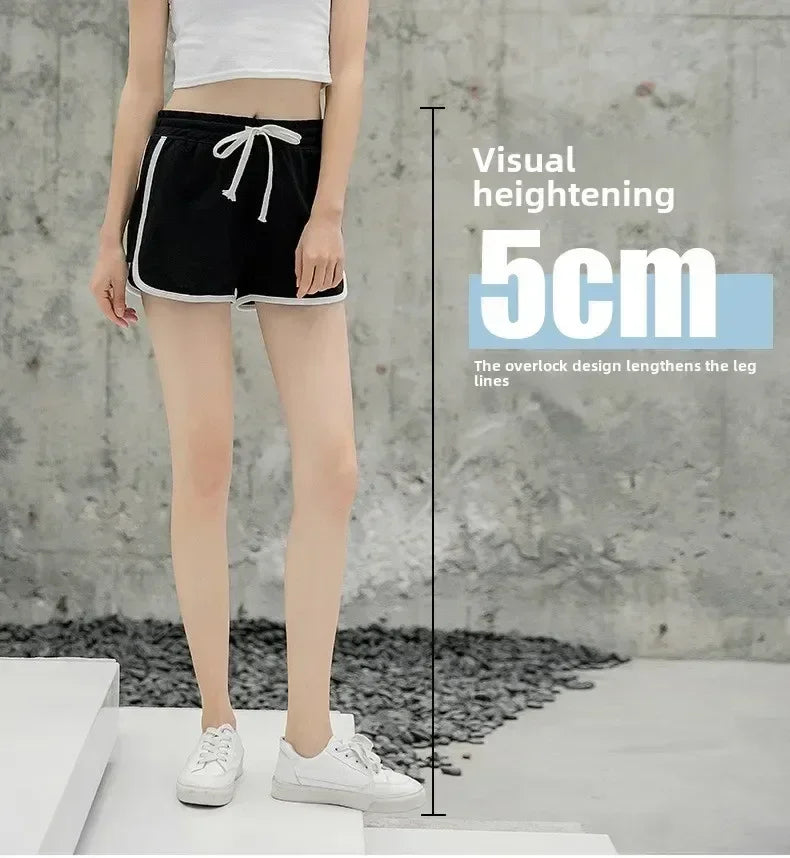 Shorts décontractés rayés pour femmes Coréen Harajuku Ample Assortis Shorts de sport Été Mode Simple Yoga Shorts mini fins Femme