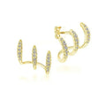 Boucles d'oreilles clous en argent sterling 925 avec cristaux, boucles d'oreilles dorées, pierre AAA, design moderne, accessoires de mode, bijoux femme 2025