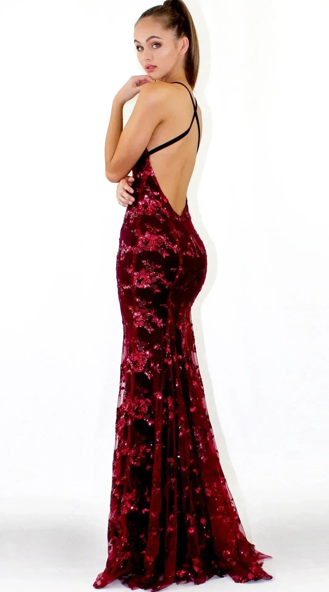 Robes pour femmes sans manches, col en V, pull, paillettes, robe de soirée, Vestidos, formelle, longueur ras du sol, sexy, cache-cœur, dos nu, slim