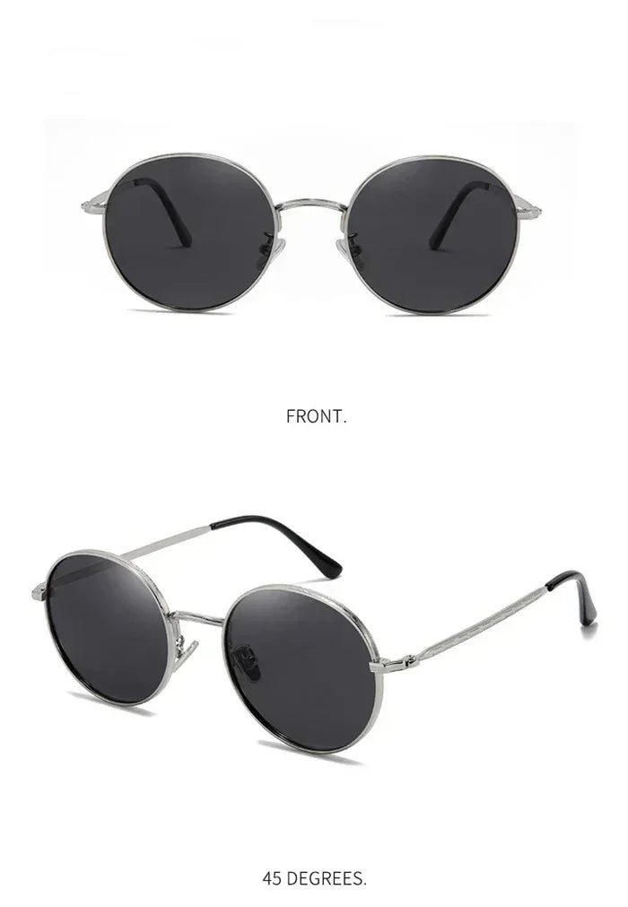 Lunettes de soleil rondes polarisées Steampunk avec prescription pour femmes et hommes UV400 Anti-reflet Myopie Puissance 0 -0.5 -0.75 à -6.0