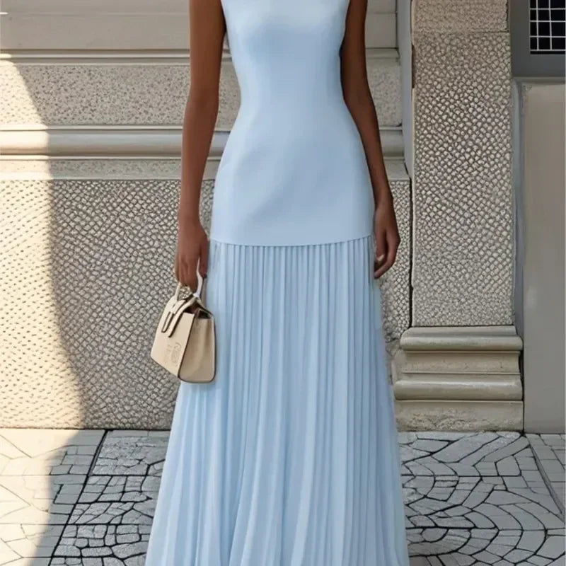 Robe de soirée longue sans bretelles pour femme, élégante robe de mariée, décontractée, ample, plissée, longue, élégante