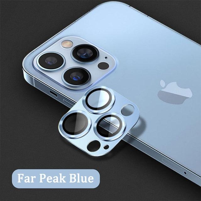 Protecteur d'objectif d'appareil photo pour iPhone 14 13 12 Pro Max 13Mini Verre trempé pour iPhone 11 13 14 Pro 14Plus Protecteur d'appareil photo en métal Film protecteur d'objectif d'appareil photo