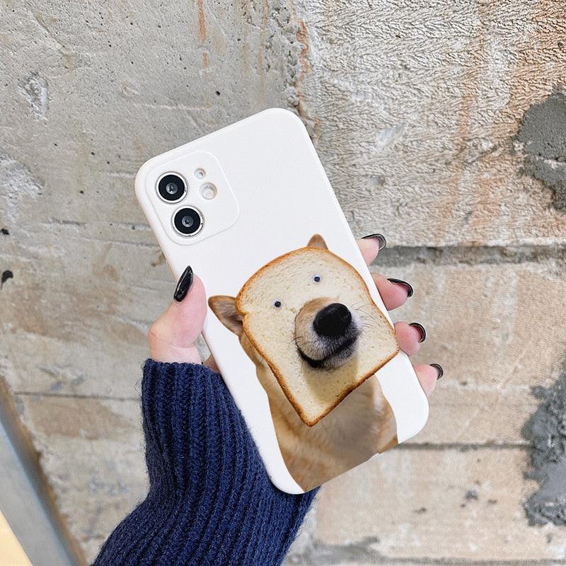 Coque de téléphone mignonne et amusante pour chiot pour iPhone 13 14 11 12 Pro Max XS XR 7 8 Plus Coque de téléphone créative antichoc en silicone souple Coque de téléphone mignonne en silicone flexible avec motif de chien