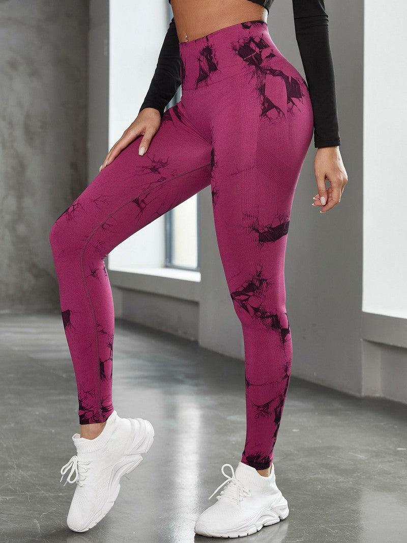 Leggings de sport pour femmes - Pantalon de yoga gainant push-up - Legging sans couture taille haute avec contrôle du ventre pour le fitness, la gym et la compression - Vêtements pour femmes