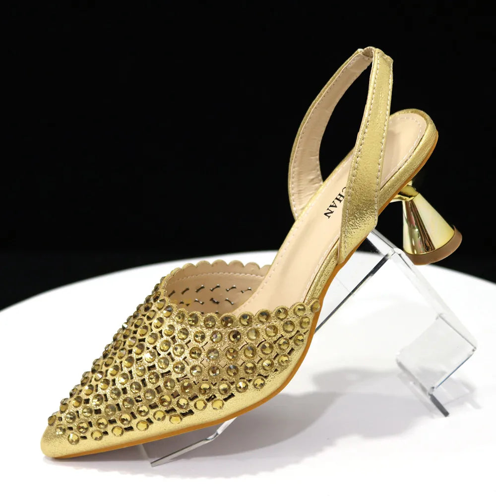 Nouvel ensemble chaussures et sac motif diamant