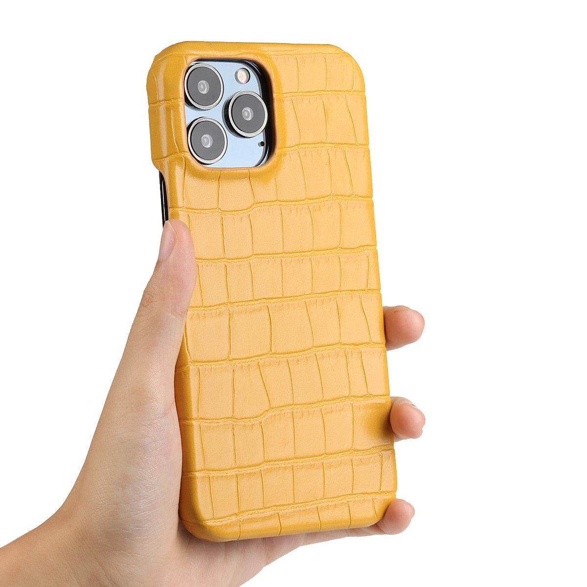 Étui en Cuir Unique pour iPhone 13 14 11 12 Pro Max XR X XS, Housse Rigide Antichoc Solide, Étui en Cuir Vert Classique et Tendance pour iPhone, Coque de Protection